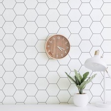 Peel and Stick Wallpaper White Contact Paper Hexagon Removable Wallpaper Geom