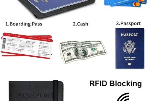 RFID Travel Passport Holder Wallet Cover Case PU Leather Unisex Organizer UK - Picture 10 of 25