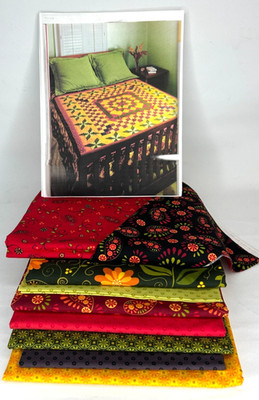 RARE Fons & Porter ''Arabella's Courtyard'' 87'' x 87'' Quilt Kit New 2009