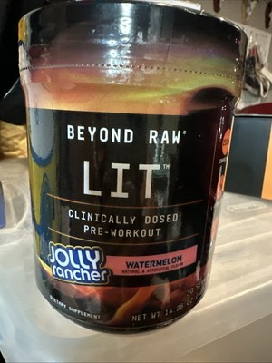 GNC Beyond Raw LIT Pre-Workout Powder Jolly Rancher Watermelon  BB 2/2027