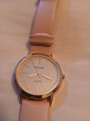 Generic  Leather Watch  Marked Yolako Women Pink Band Glitter Face Analog 