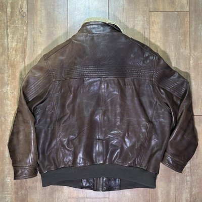 Men's Andrew Marc New York Leather Jacket with Lamb Fur Trim