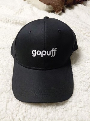 GoPuff Black Unisex Adjustable Strapback Hat Delivery Cap Grubhub Uber Eats