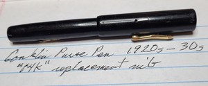 Vintage Conklin Pocket Pen 1920s-30s Fountain Pen F nib