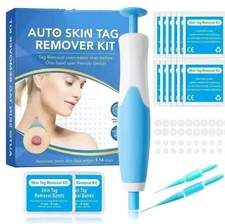2-IN-1 Auto Skin Tag Removal Tool Kit Painless Skin Label Mole Acne Wart Removal
