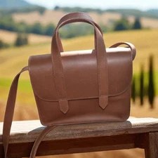 Able Heritage Premium Soft Leather Crossbody Purse Bag Whiskey Made in Brazil