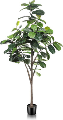 7Ft Faux Fiddle Leaf Fig Tree - Realistic Artificial Plant for Home & Office