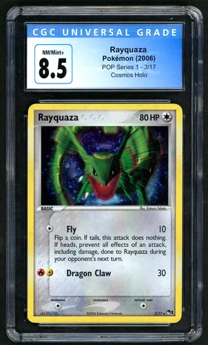 Pokémon 2006 Rayquaza EX Holon Phantoms Blister POP Series 1 #3 CGC 8.5