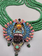 Heidi Daus Green Multicolored Crystal Embelli...