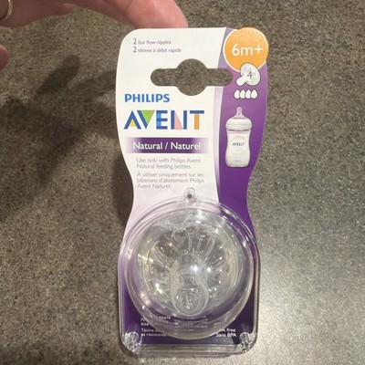 New Philips Avent Natural Response Nipples (Flow 4) 6+Month 2 pack