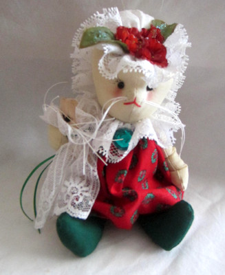 Handcrafted Treasures Mistletoes By Lia Kitty Cat Baby's First Christmas USA 7''