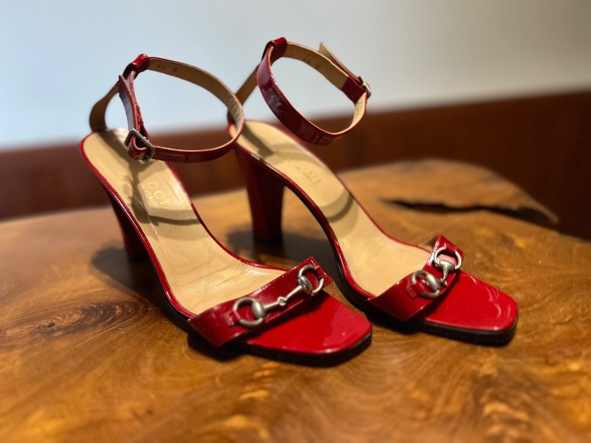 gucci red heel sandals