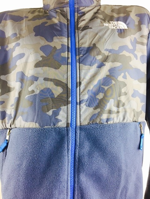 north face camo jacket blue