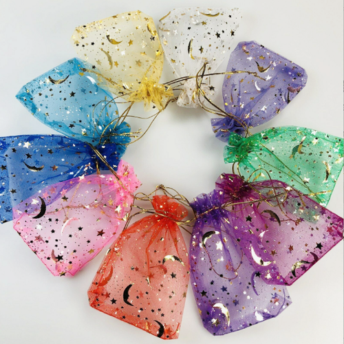 600x Moon Stars Borgetta Gioielli Organza Borse Natale Festa Preferibile Borsa - Foto 5 di 12