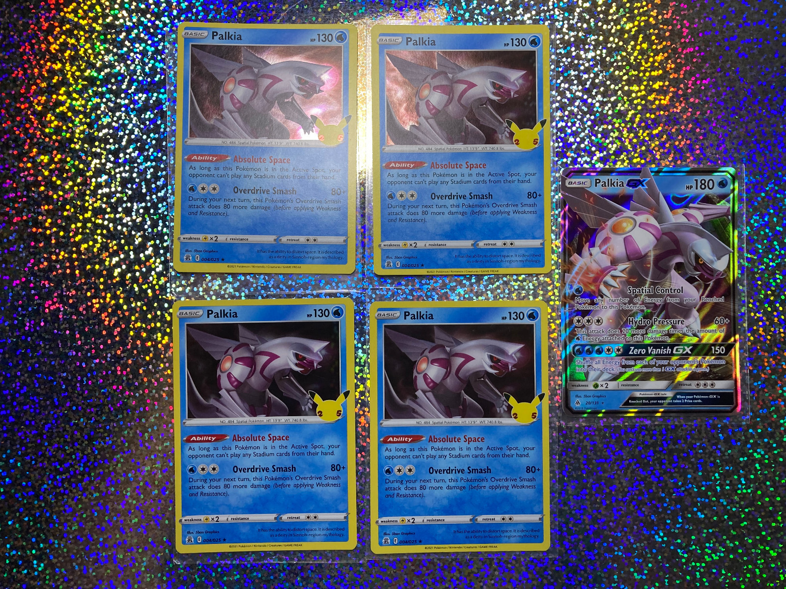 Pokemon TCG: Forbidden Light 20/131 Palkia GX; Celebrations Holo 004/025 Palkia