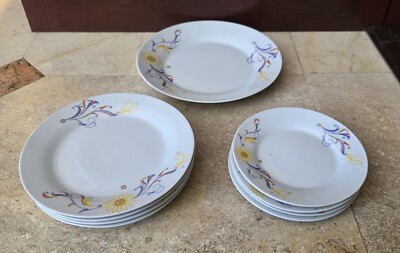 9 Piece Set Fine Porcelain Including Bread + Appetizer + Dinner Plates !!!