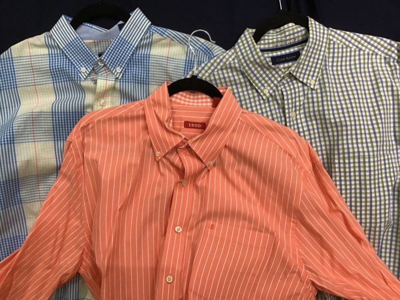 3 IZOD CLUB ROOM MEN L long sleeve BUTTON UP SHIRTS versatile EASY WEAR! CASUAL