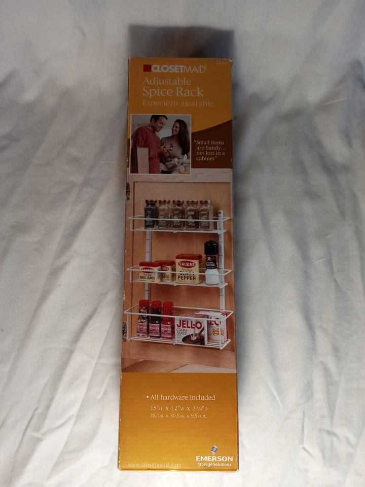 ClosetMaid Organizador de Estante de Especias Ajustable de 3 Estantes para Montaje en Gabinete/Pared, Blanco Foto 2 de 4