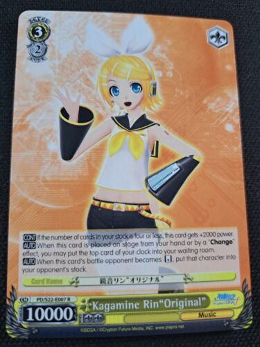 Weiss Schwarz Project DIVA Trading Card PD/S22-007 Kagamine Rin "Original" [JP] - Picture 1 of 1