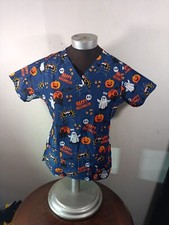 Halloween Medical Scrub All Heart Graphic Multicolor Cotton