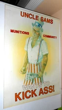 Uncle Sam Kicks Ass Iran Hostage Crisis MODIFIED 1980's Print 17.5" x 23.5"