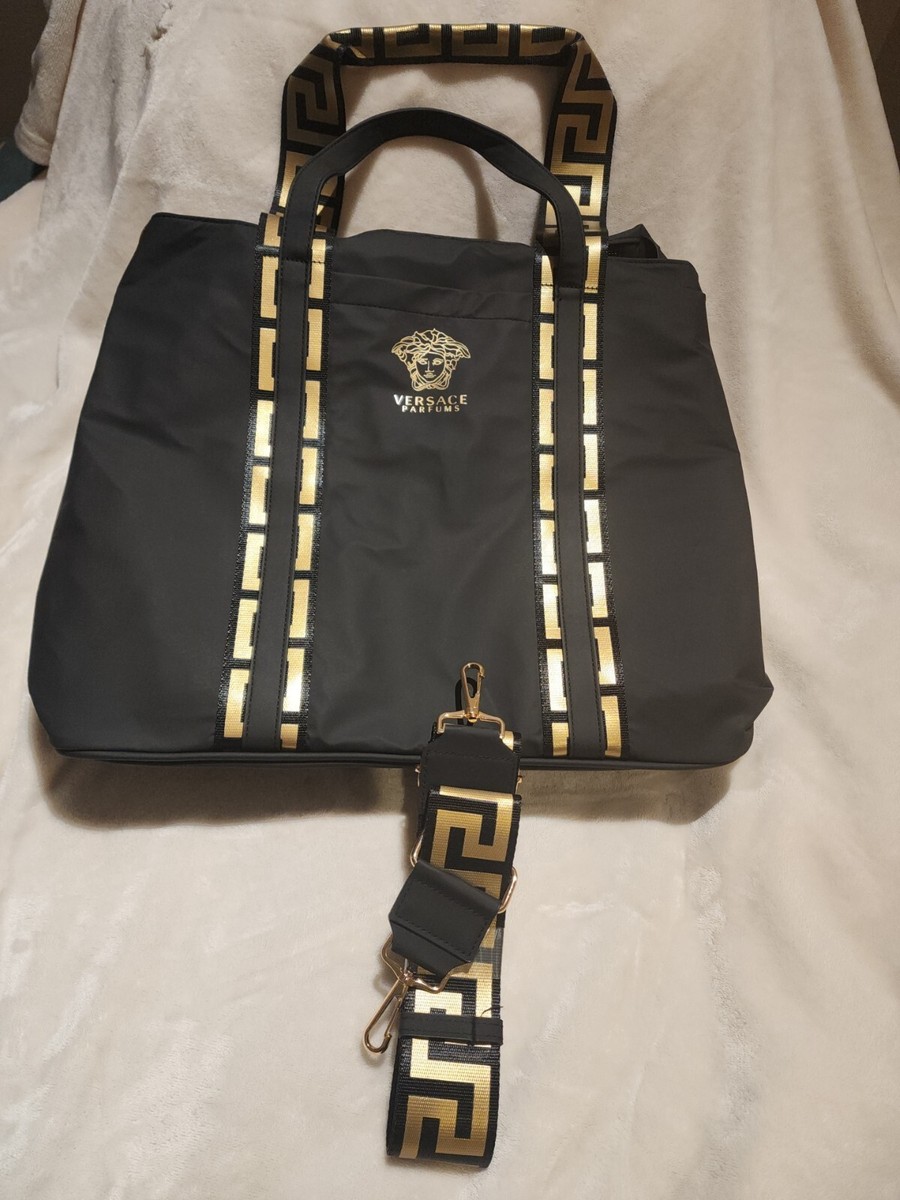 Versace Parfums Medusa Tote Shoulder/Crossbody Bag Shopper Black