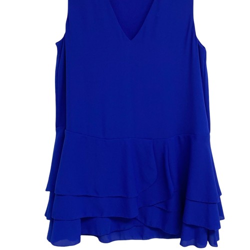 Banana Republic Sleeveless Dark Blue V-Neck Dress Blouse Size Petite XXS - Picture 2 of 10
