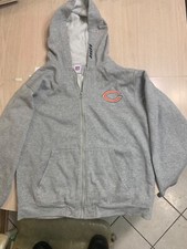 CHICAGO BEARS SWEATSHIRT YOUTH XL GRAY ZIPPERED WITH HOOD NFL FOOTBALL