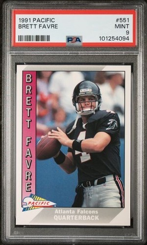 PSA 9 MINT BRETT FAVRE HOF RC ROOKIE 1991 PACIFIC #551 GRADED VINTAGE NFL *TPHLC