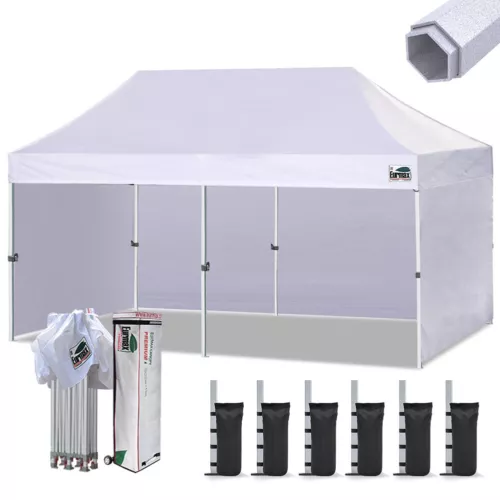 Eurmax Canopy 10x20 Premium Ez Pop Up Marquee Tent w/ Side Walls&Roller Bag