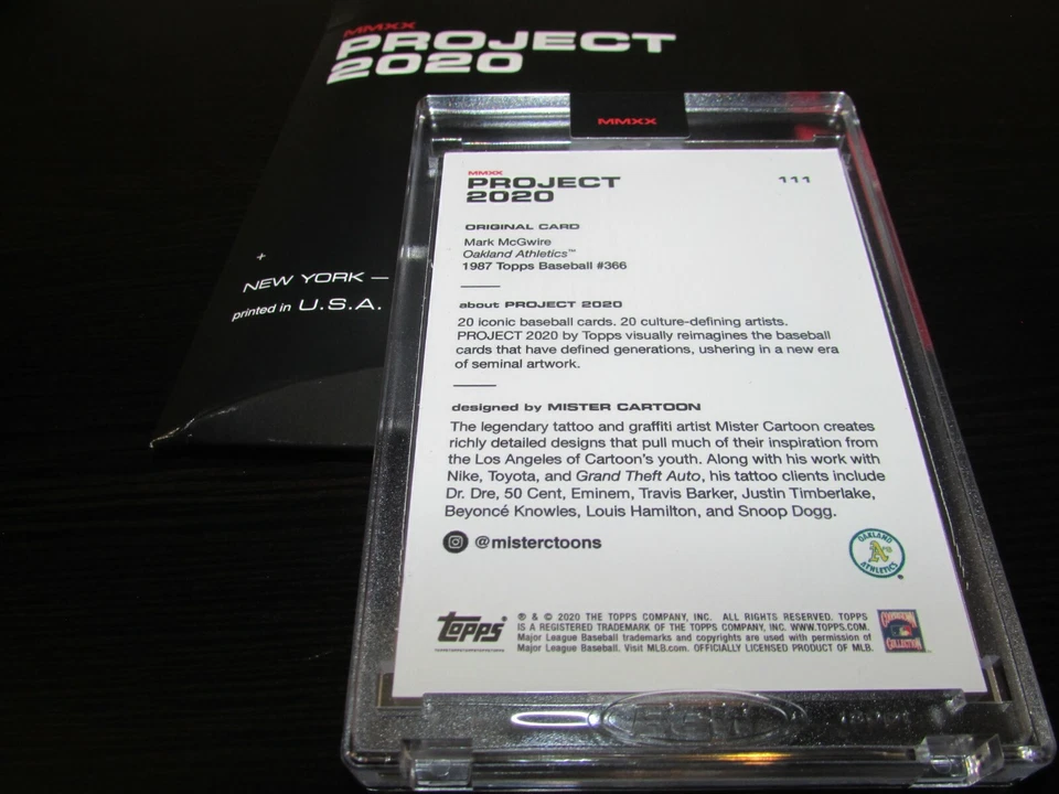 Topps Project 2020 Card #111 Mark McGwire by Mister Cartoon w/box In Hand - Image 3 of 4