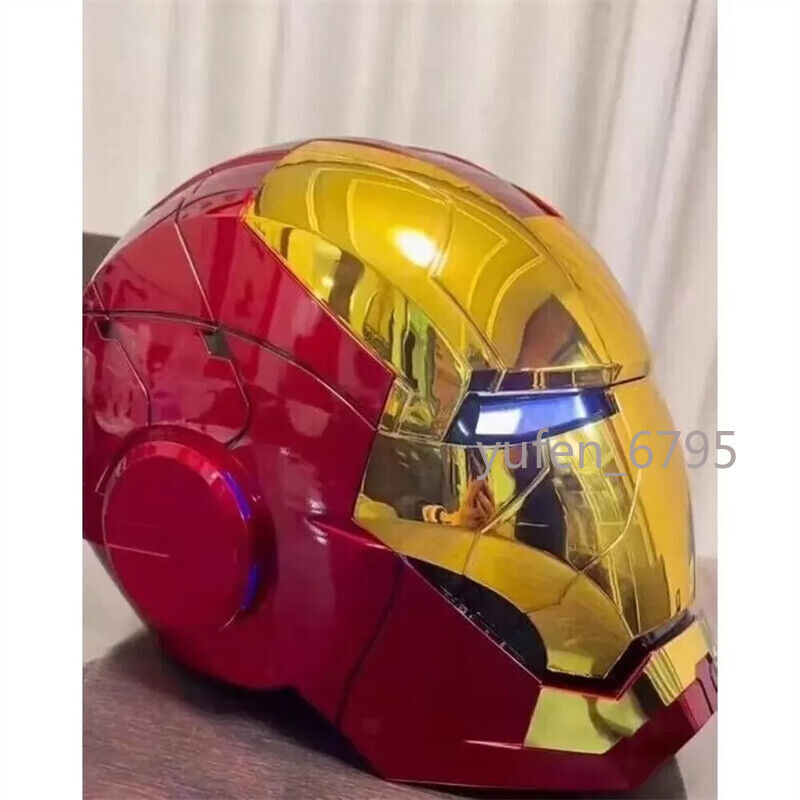 SALE アイアンマン IRONMANMask アイアンマンヘルメット　GOLD New Iron Man MK5 Helmet Gold Edition 1:1 Wearable Voice