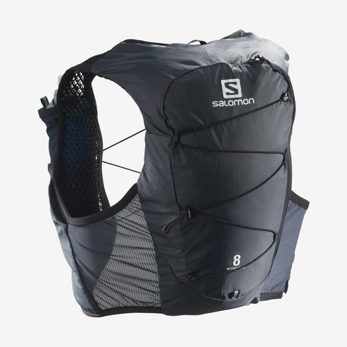 ZAINO TRAIL RUNNING SALOMON ACTIVE SKIN 8 UNISEX COL.EBONY/BLACK | eBay