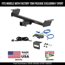 For 16-19 Lexus RX350 Trailer Hitch w/ 5 Pin Wiring Fit TowPKG Exc F Sport Curt