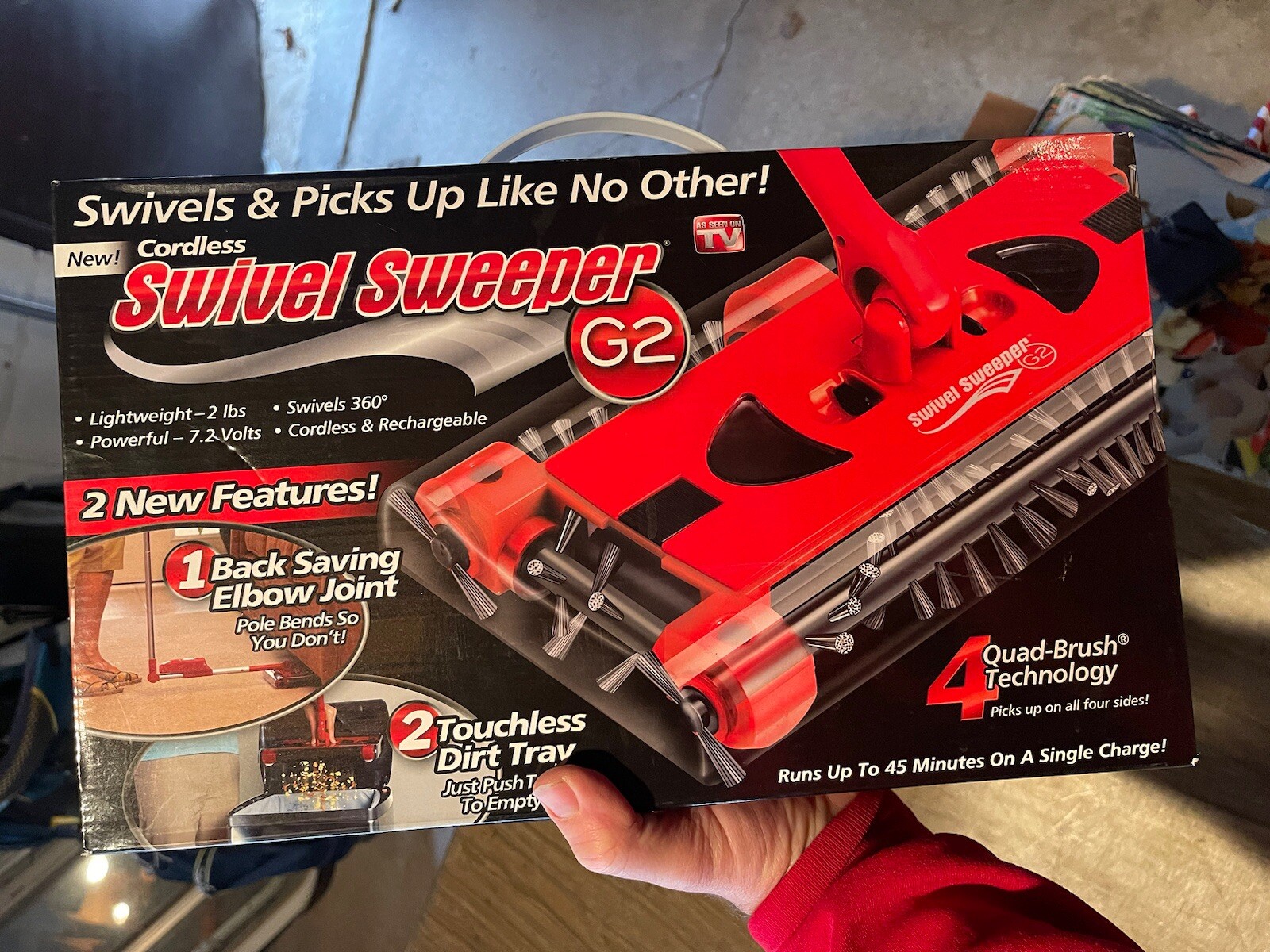 Ontel Cordless Swivel Sweeper 2012 Seen on TV NEW in Box Instructions