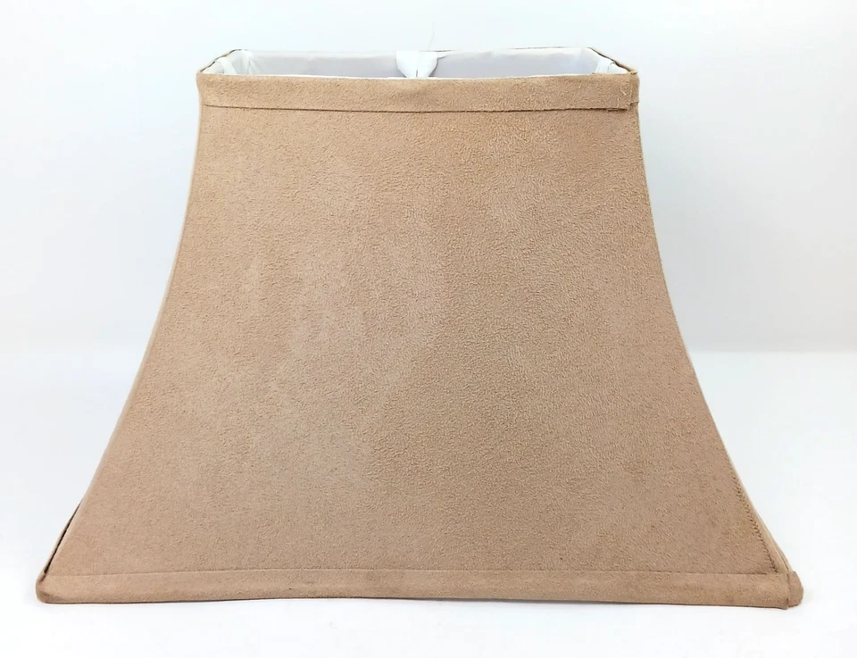 Abajur retangular sino camurça sintética marrom bronzeado sudoeste - Imagem 4 de 4