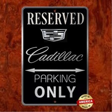 Cadillac Parking Only On Black And Brushed Etched Aluminum Sign 8x12 Cadillac Parking Only On Black And Brushed Etched Aluminum Sign 8x12