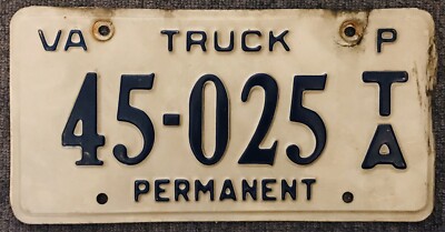 VIRGINIA   NUMMERNSCHILD / LICENSE PLATE        TRUCK PERMANENT