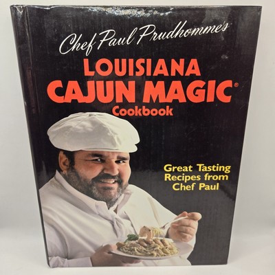 Chef Paul Prudhomme's Louisiana Cajun Magic Cookbook Hardcover 1989 HC Spiral