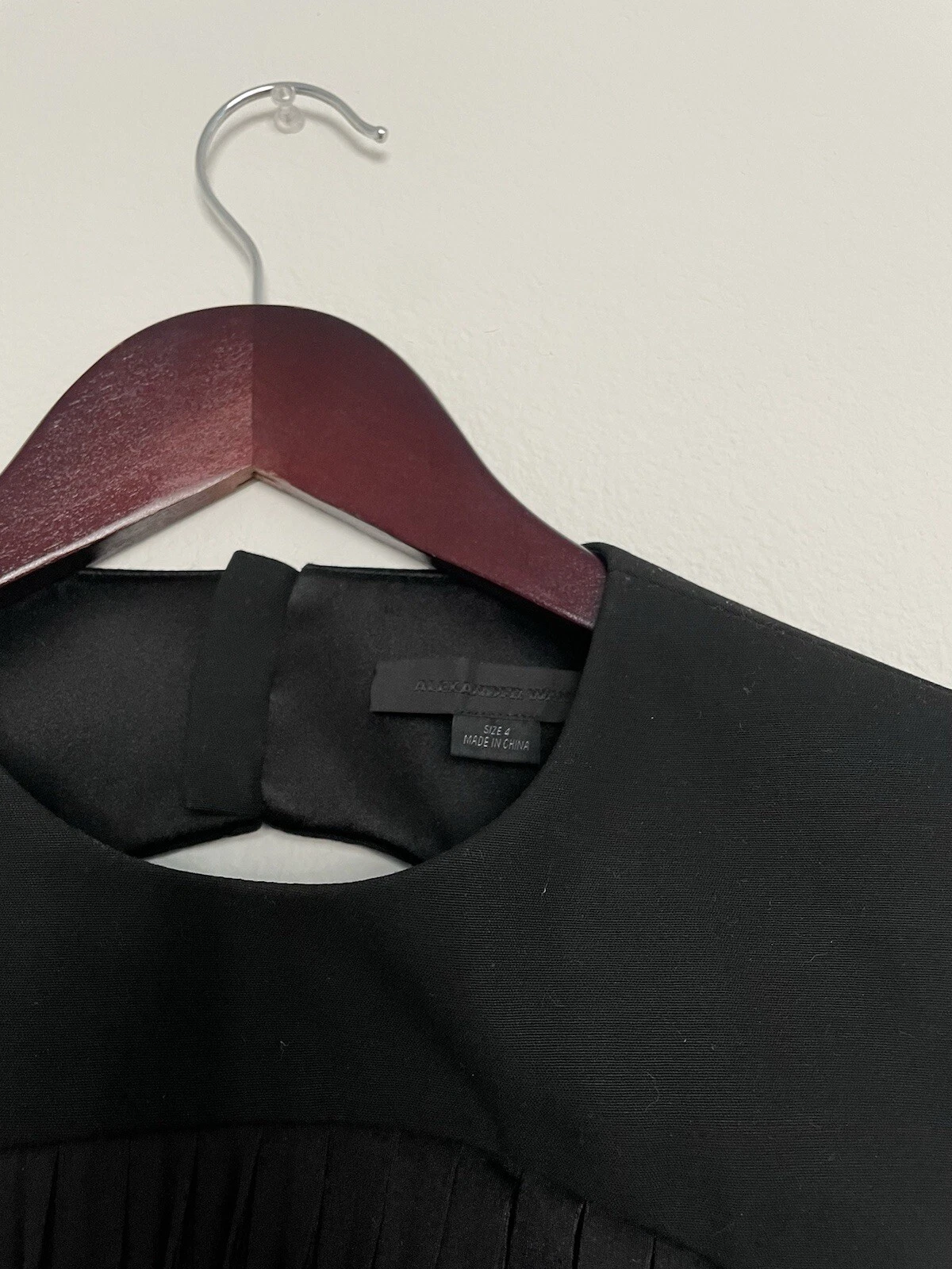 ALEXANDER WANG abito nero schiena aperta plissettato passerella raro S $2999