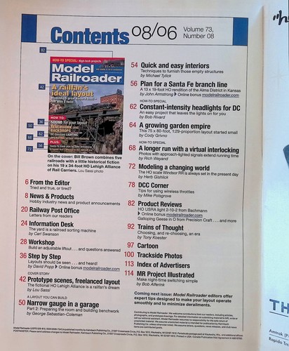 Model Railroader Magazine August 2006 Benchwork and Backdrops - Picture 2 of 2