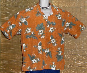 St-Johns-Bay-Hawaiian-Shirt-Orange-Green-Floral-Size-XX-Large