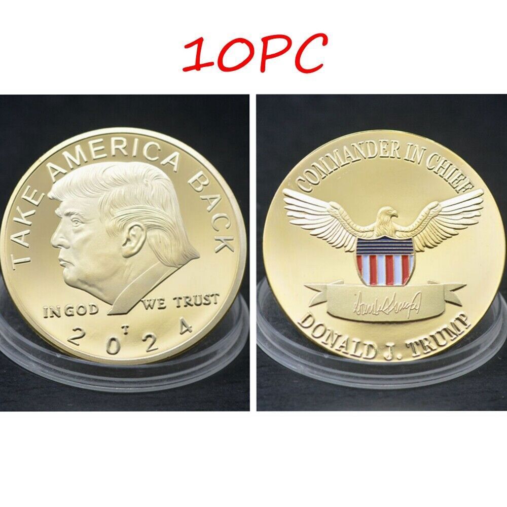 10pc 2024 President Donald Trump Commemorative Coin Take America Back