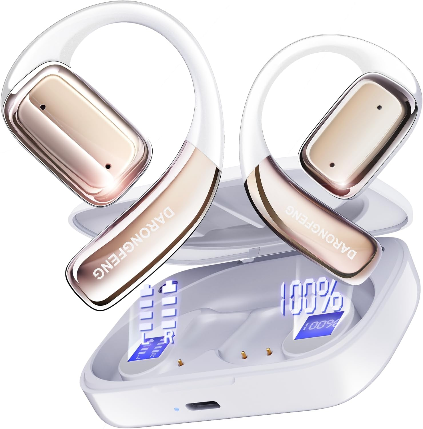 Pain-Free Open Ear Bluetooth Headphones with Air Conduction Tech
