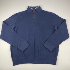 Polo Golf Ralph Lauren Mens Size M 1/4 Zip Pullover Sweater Blue 100 Cotton