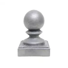 Cast Iron Ball Fence Finial Square Topper Post Caps - For 3 x 3" Posts