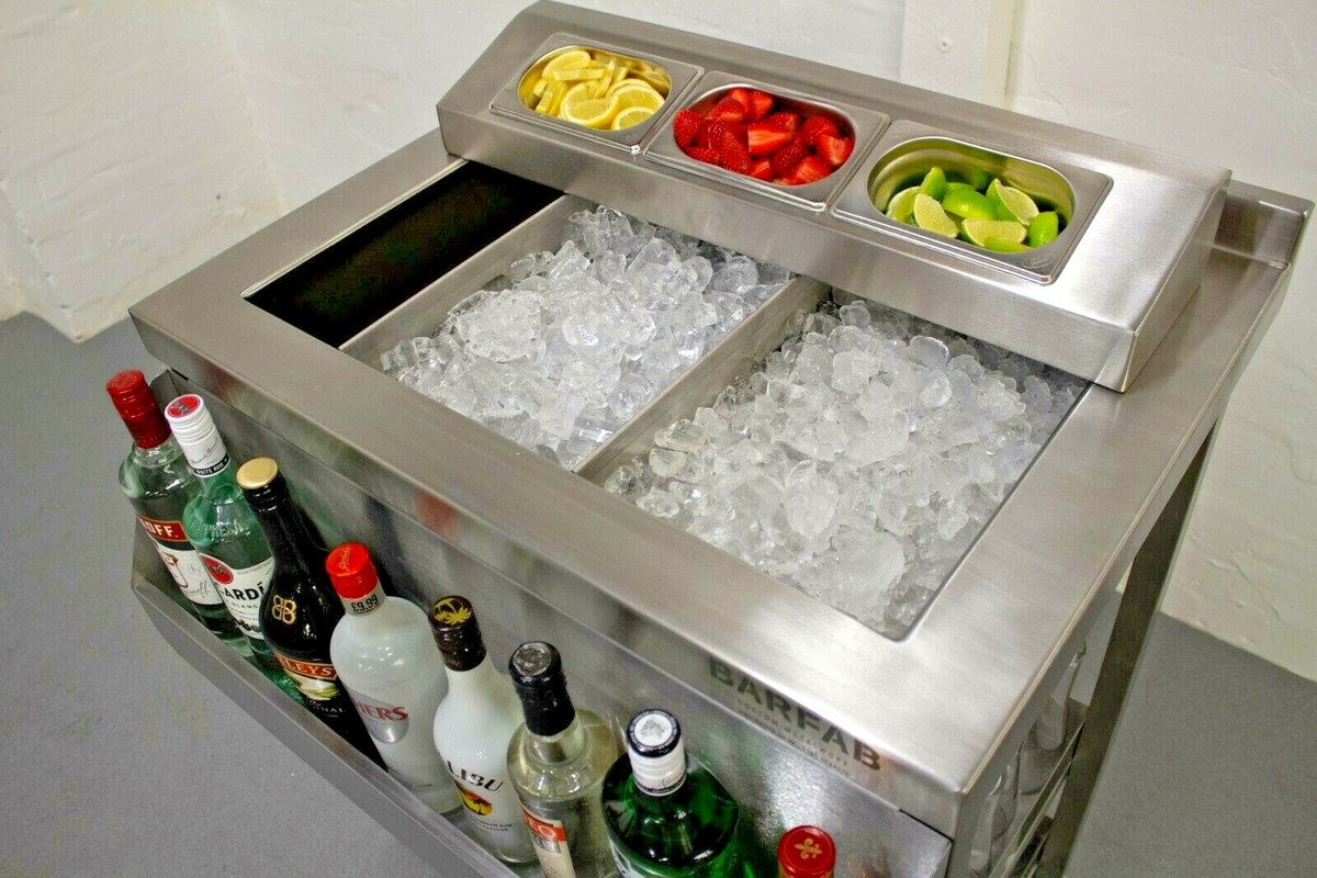 【M3092-119-87】製氷機 ステンレス鋼仕上げ 透明窓 Stainless Cocktail 750mm Ice Well Station, Fully Insulated With