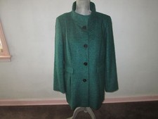 Marella By Max Mara Green Wool/mohair Nubby Boucle Short Car Coat 10 *italy