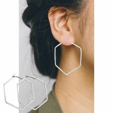 Simple Metal Hexagon Geometric Earrings Sugrical Steel Fashion Jewelry For Women