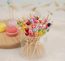 100 PCS Bamboo Cocktail Picks Fancy Toothpicks for Appetizers,Fruit.